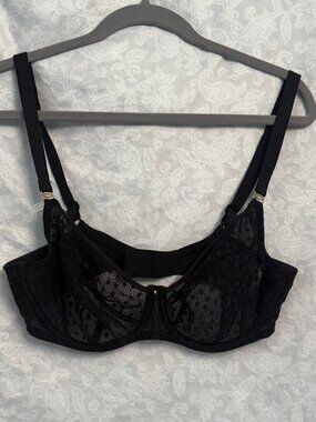 Black Freya Side Support Balcony Bra in US 34DDD/ UK 34E